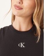 rib tank top in black