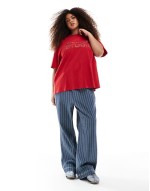 Plus exclusive embossed logo t-shirt in red