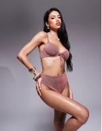 Premium Willow waffle bikini in pink