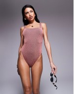 Premium Willow waffle bikini in pink