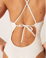 textured swimsuit in cream