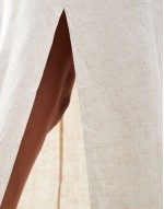 linen back split maxi skirt in stone
