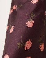 DEISGN satin bias maxi skirt in burgundy rose print