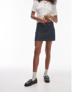 pelmet skirt in indigo stripe
