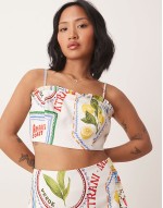 co-ord in postcard print